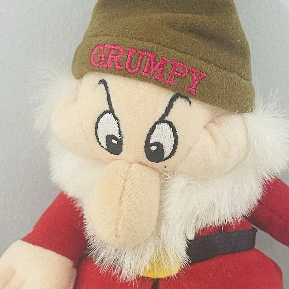 Disney Store Grumpy Plush Toy Snow White & Seven Dwarfs Stuffed Animal 10 1/2